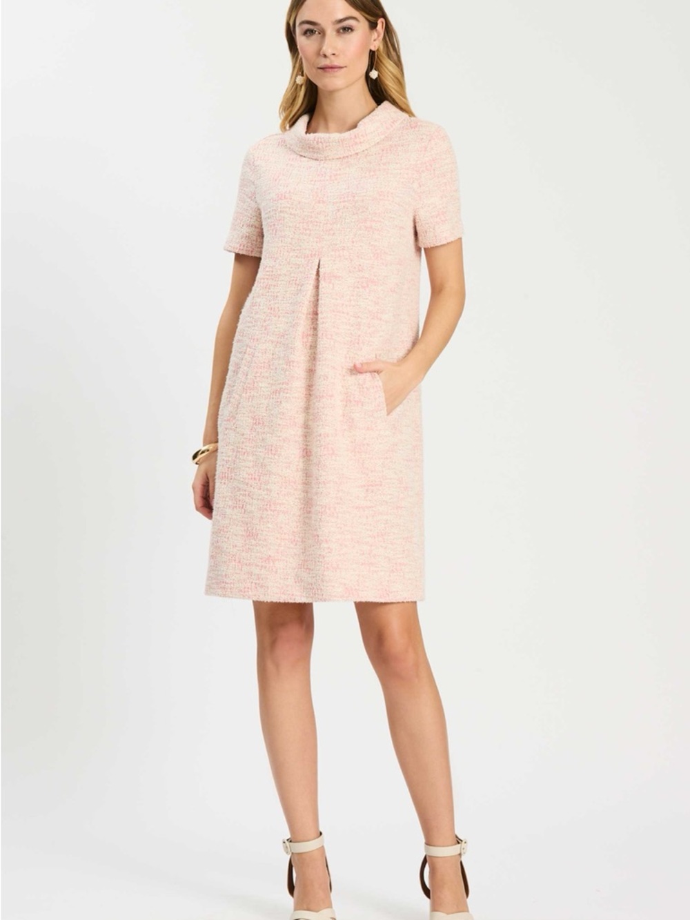 Tyler Boe Gray Ribbed Sheath Dress Mock Neck